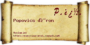 Popovics Áron névjegykártya