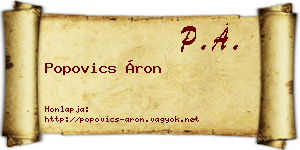 Popovics Áron névjegykártya